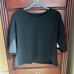 Ellen Tracy Black Short Sleeve Top Large NWT